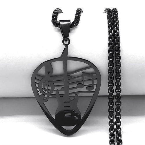Cross-Border Guitar Pick Pendant Necklace for Men & Women