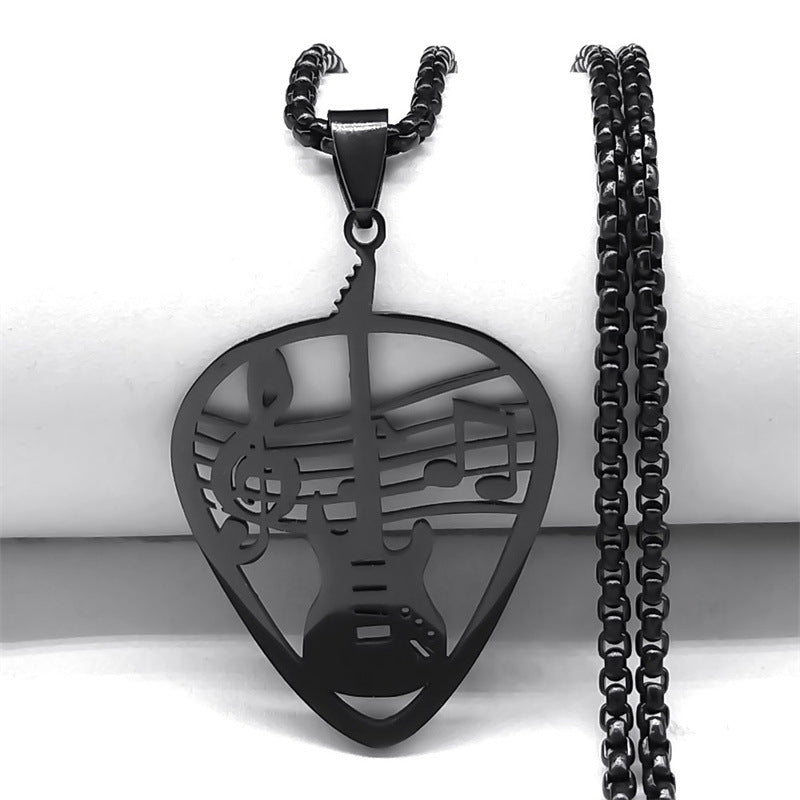 Cross-Border Guitar Pick Pendant Necklace for Men & Women