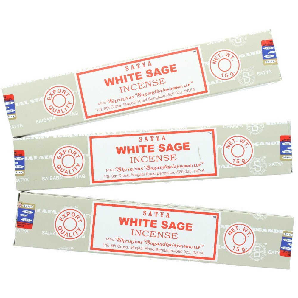 Satya Nag Champa White Sage Incense Sticks - 3 Packs